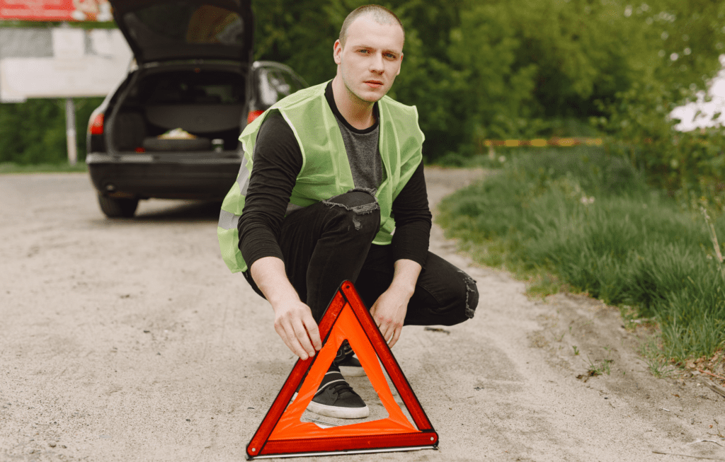 Reflective triangles and a high-visibility jacket