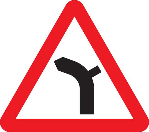 Junction on right bend sign