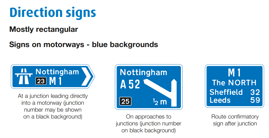 Road sign - direction signs
