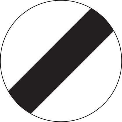 National speed limit road sign