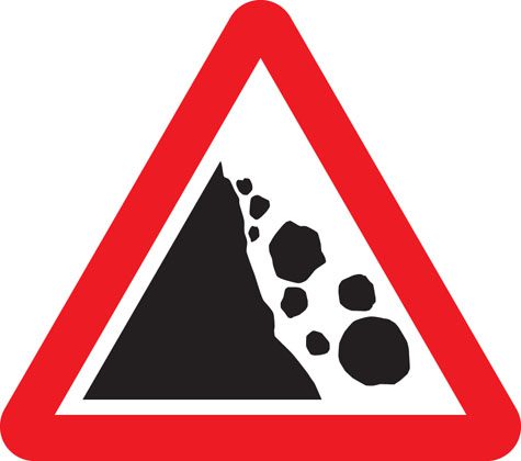 Warning road sign UK