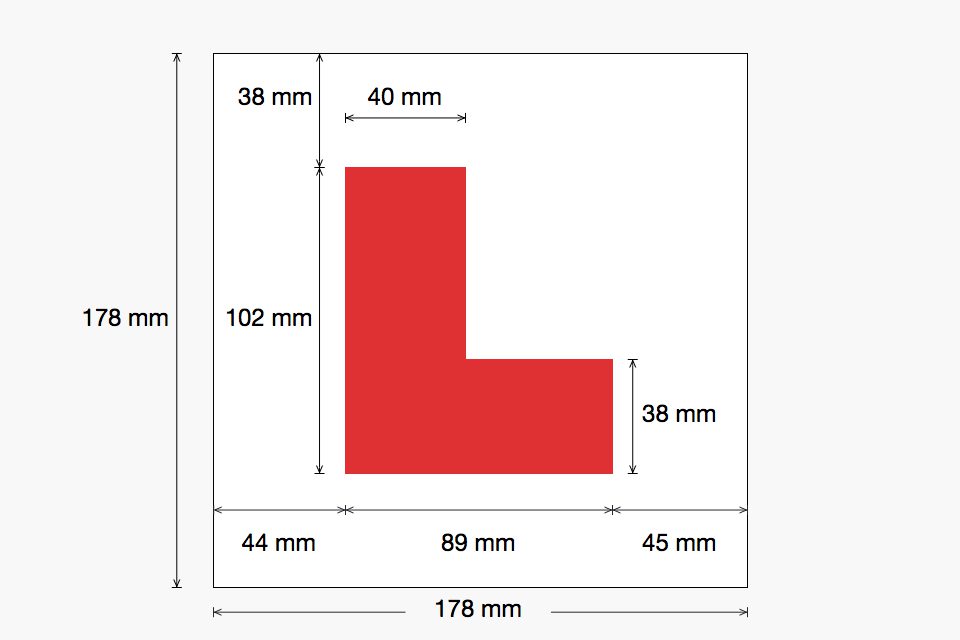 Size of L plates